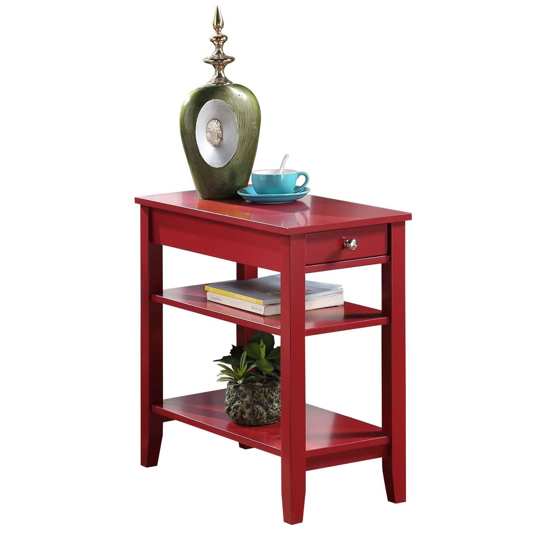 Convenience Concepts American Heritage Three Tier End Table with Drawer
