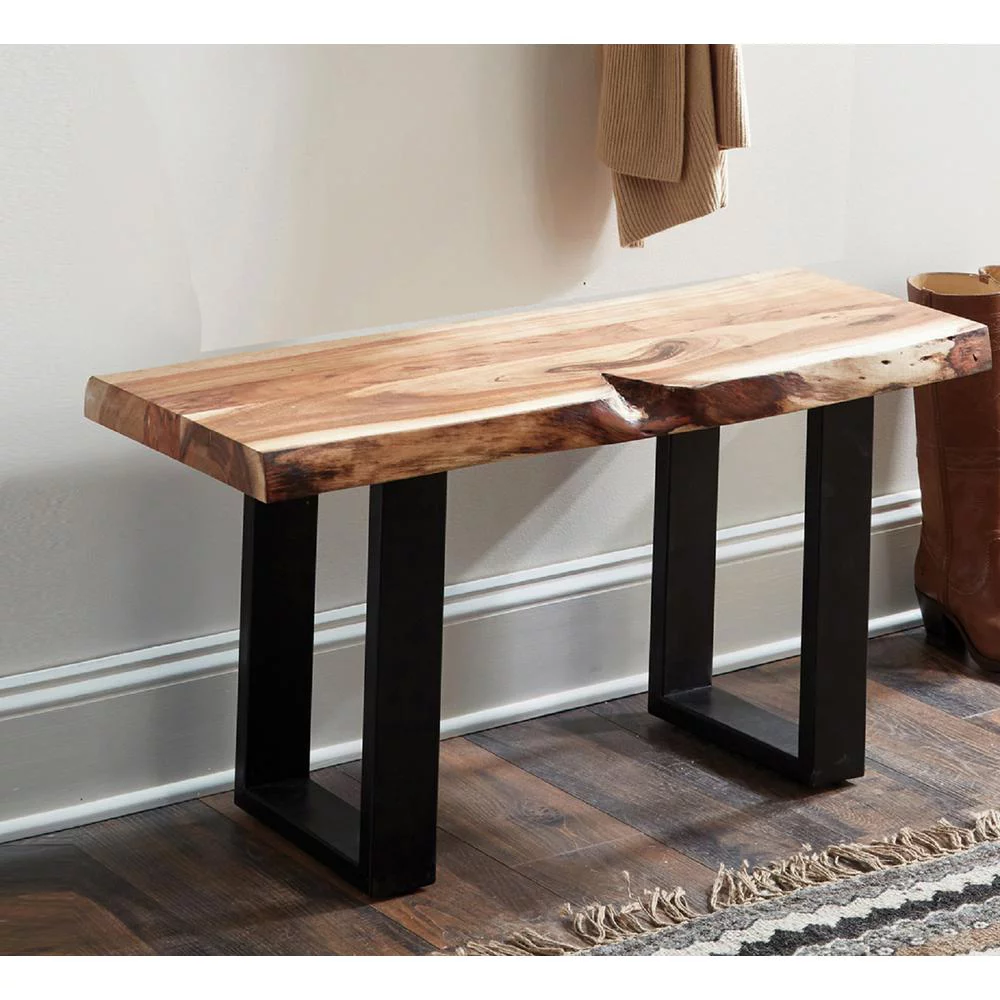 Alaterre Alpine Natural Live Edge Wood 36" Bench
