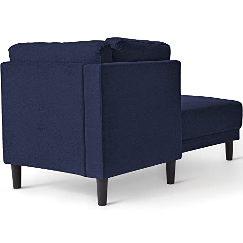 WILLIAMSPACE 65" Chaise Lounge Chair, Mid-Century Modern Fabric Indoor Chaise Corner Lounge Sofa