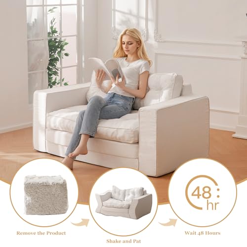 YOSHOOT Loveseat Sleeper Sofa,55" Convertible Sofa Bed Couch Futon Couches for Living Room