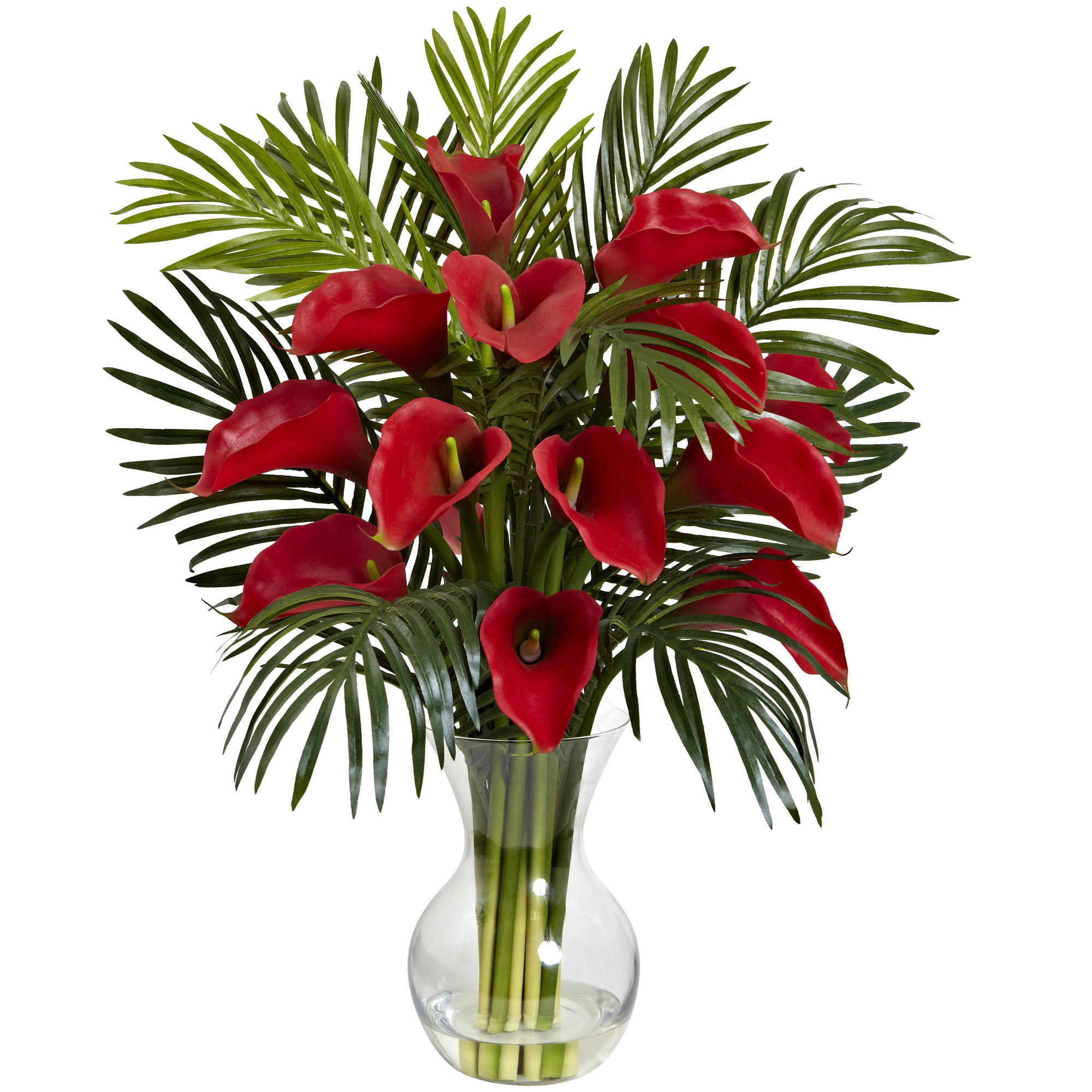 Nearly Natural Calla Lily u0026 Palm Combo Pink