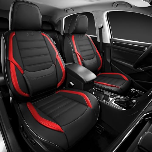 Skechers MAX Cushioning Seat Covers,Memory Foam Leather Car Seat Covers,Waterproof Car Seat Protector Front Seats