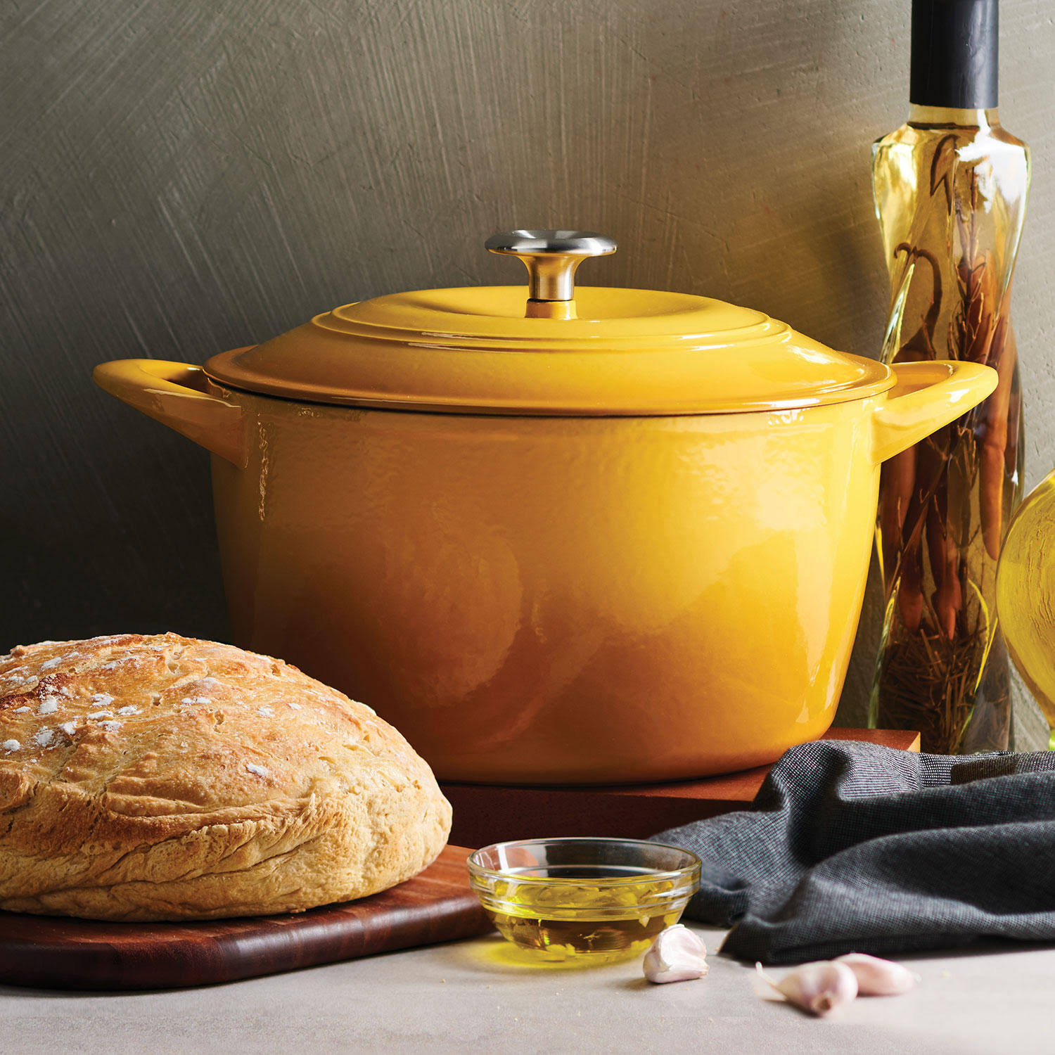 Tramontina 7 qt. Enameled Cast Iron Round Dutch Oven- Sunrise