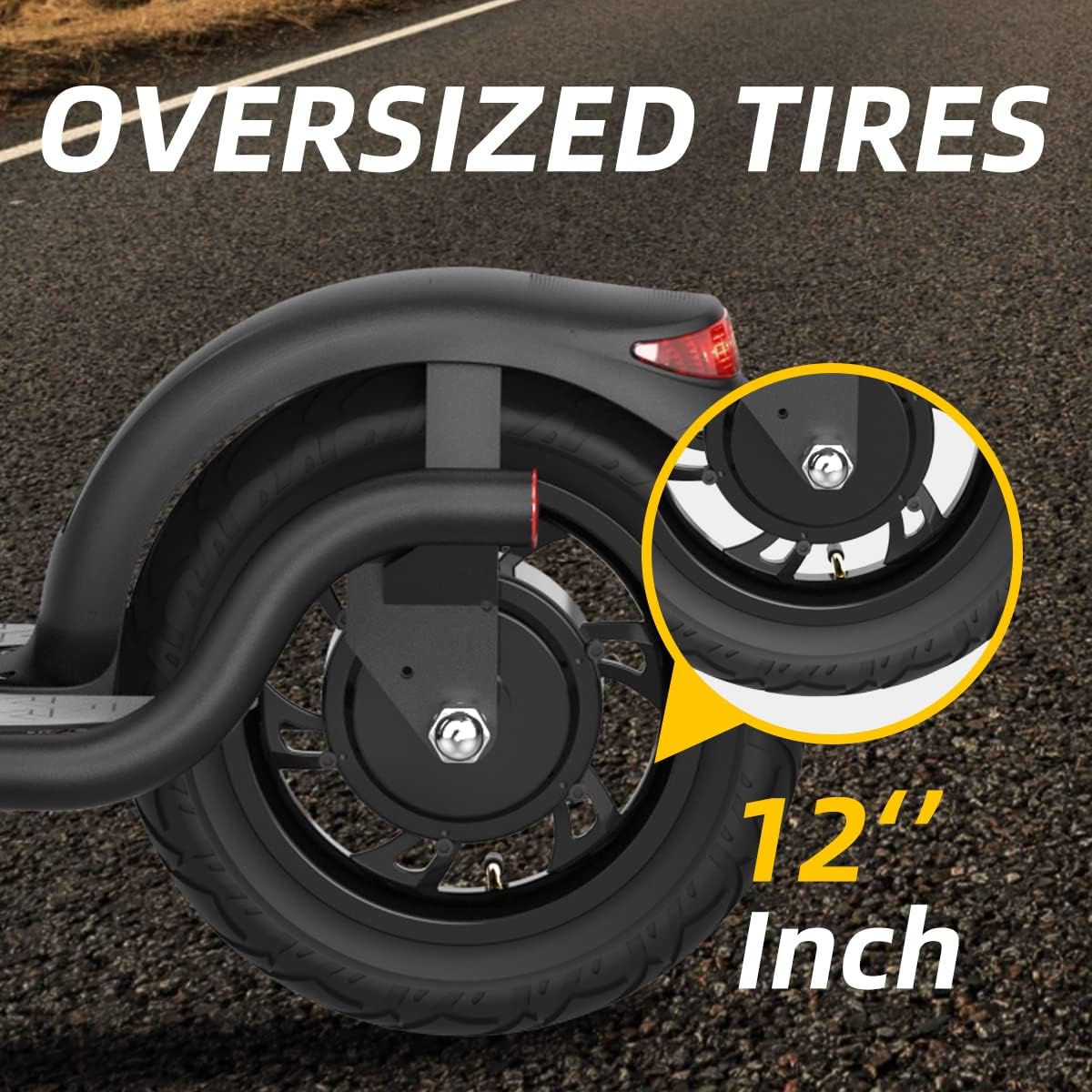 TOMOLOO Electric Kick Scooter - 350W Brushless Motor, 50 Miles Long-Range Battery, Foldable Scooter Electric for Commute and Trave