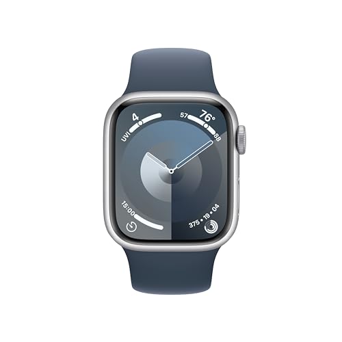 Apple Watch Series 9 [GPS 45mm] Midnight Aluminum Case with Midnight Sport Band, S/M (Renewed) - Radiant Selections