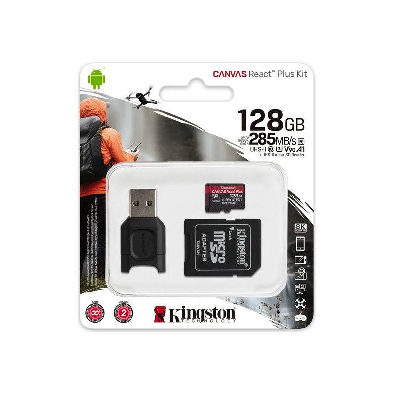 Kingston 128GB Canvas React Plus UHS-II microSDXC Memory Card