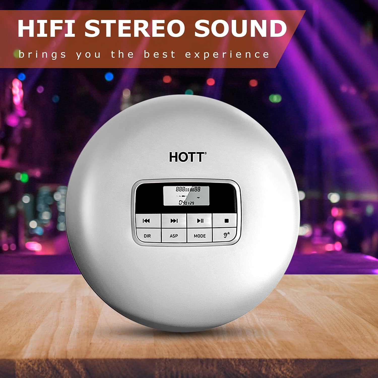 HOTT CD511 Portable CD Player, Personal Compact CD Player with Headphones, Anti-Skip/Shockproof for Home Travel and Car