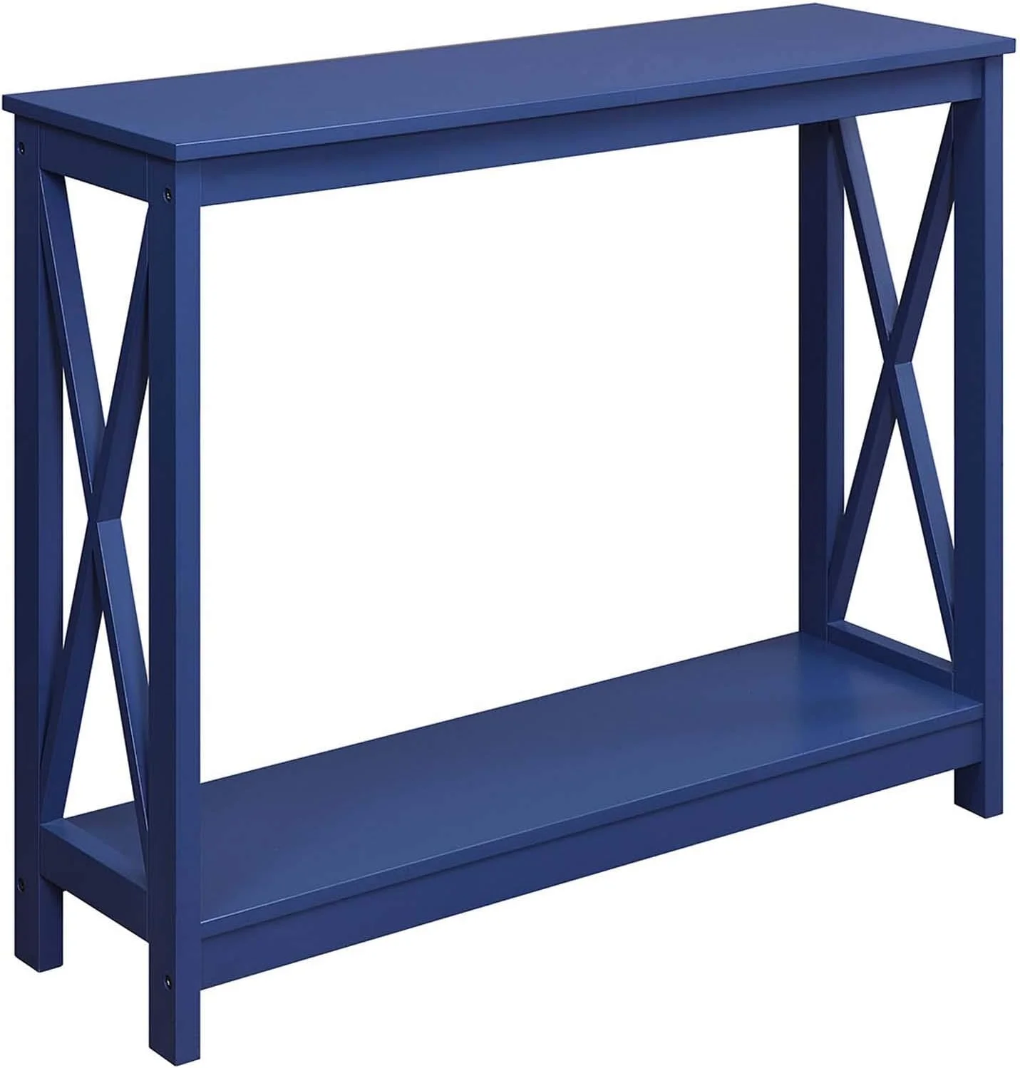 Console Table With Shelf, Cobalt Blue