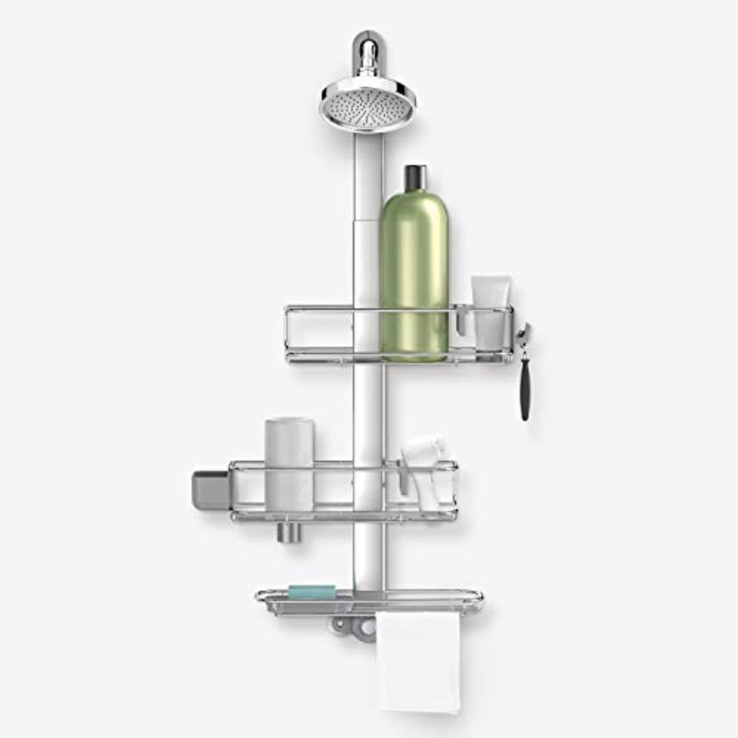 simplehuman Adjustable Shower Caddy Plus Stainless Steel and Anodized Aluminum