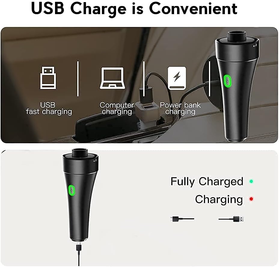 Handheld Vacuum, Cordless Handheld Vacuum, Rechargeable, 8000PA Strong Suction for Home and Car Cleaning，Black