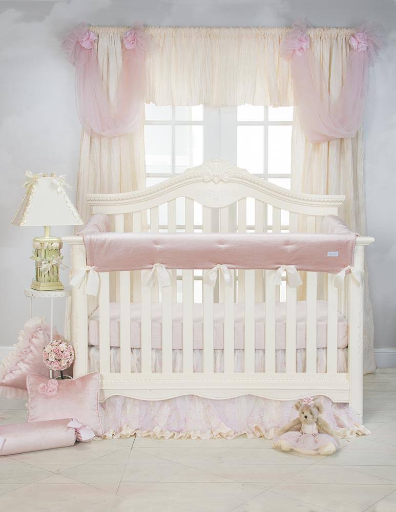Glenna Jean Anastasia Cream Crib Rail Protector-Long