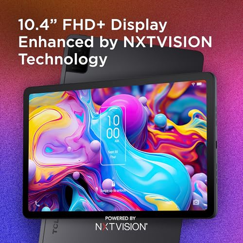 TCL TAB 10 Gen 2, 10.4" Wi-Fi Android Tablet 128GB, 2K Full HD Screen, 6000mAh Battery, Android 13, Slim Design, 2023 Release, US Version, Space Gray