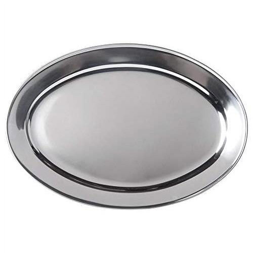 Stainless Steel Oval Platter, Large, 26 X 18-Inch Serving Platter By