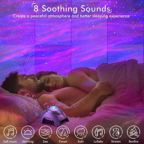 Rossetta Star Projector, Galaxy Projector for Bedroom, LED Night Light Aurora Projector with Bluetooth Speaker, White Noise, Timer and Remote