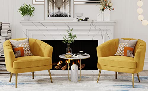 Andeworld Velvet Accent Chair, Upholstered Modern Single Sofa Side Chair