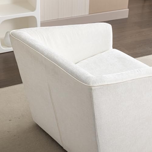 360 Swivel Accent Barrel Chair with Storage Ottoman & Headrest
