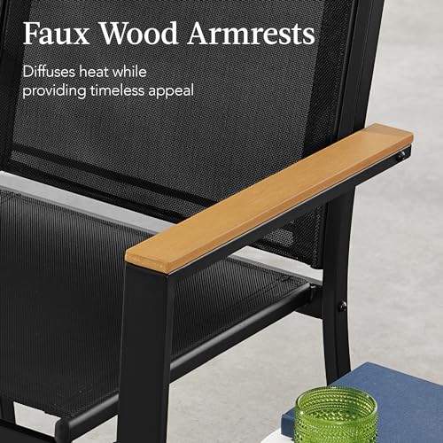 Best Choice Products 4-Piece Outdoor Textilene Patio Conversation Set, Backyard Furniture w/Loveseat, Coffee Table, Steel Frame - Taupe/Charcoal