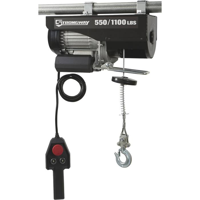 Strongway Electric Cable Hoist - 550-Lb. Single Line Capacity, 1100-Lb. Double Line Capacity, 38ft./19ft. Lift