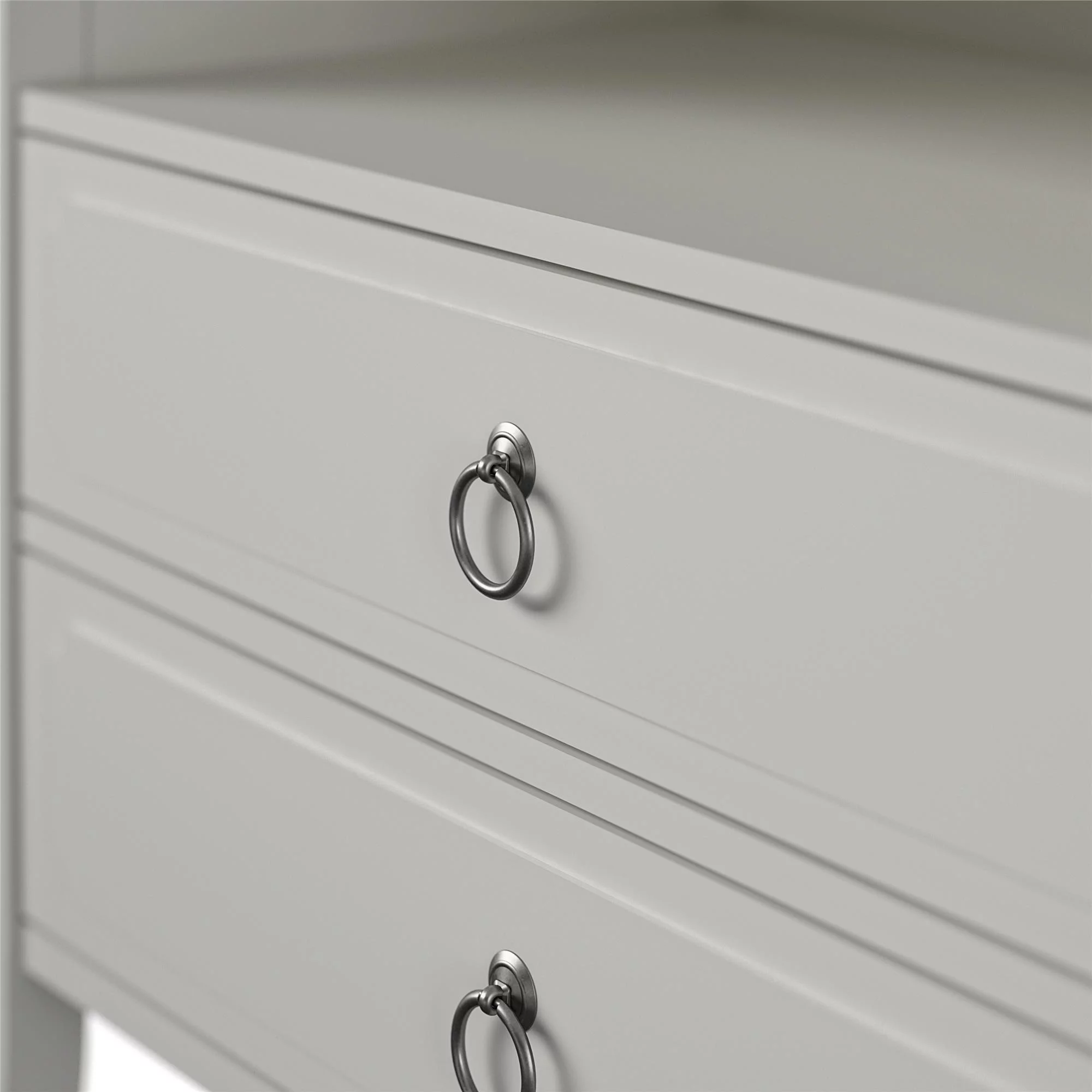 Novogratz Her Majesty 2 Drawer Nightstand, Soft White - Radiant Selections