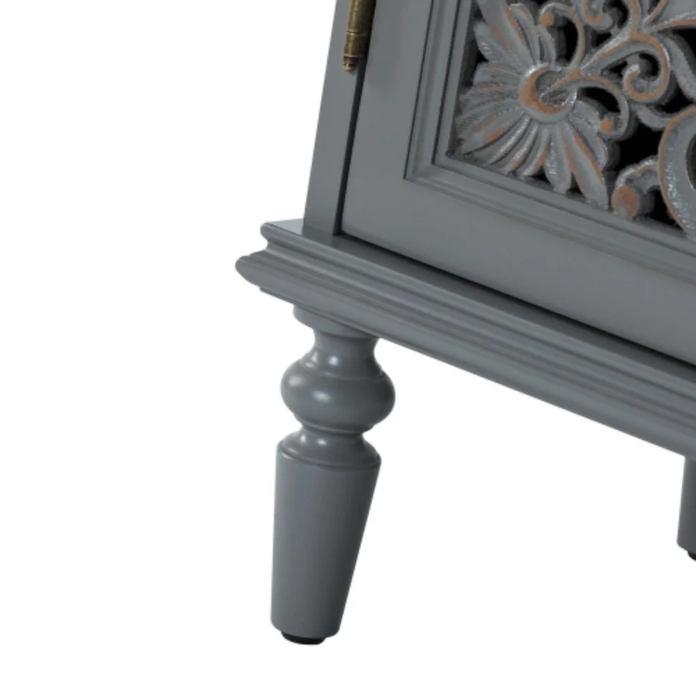 Melampous 32" Tall 2-Door Accent Cabinet-GRAY  Modern + Grey + Wood