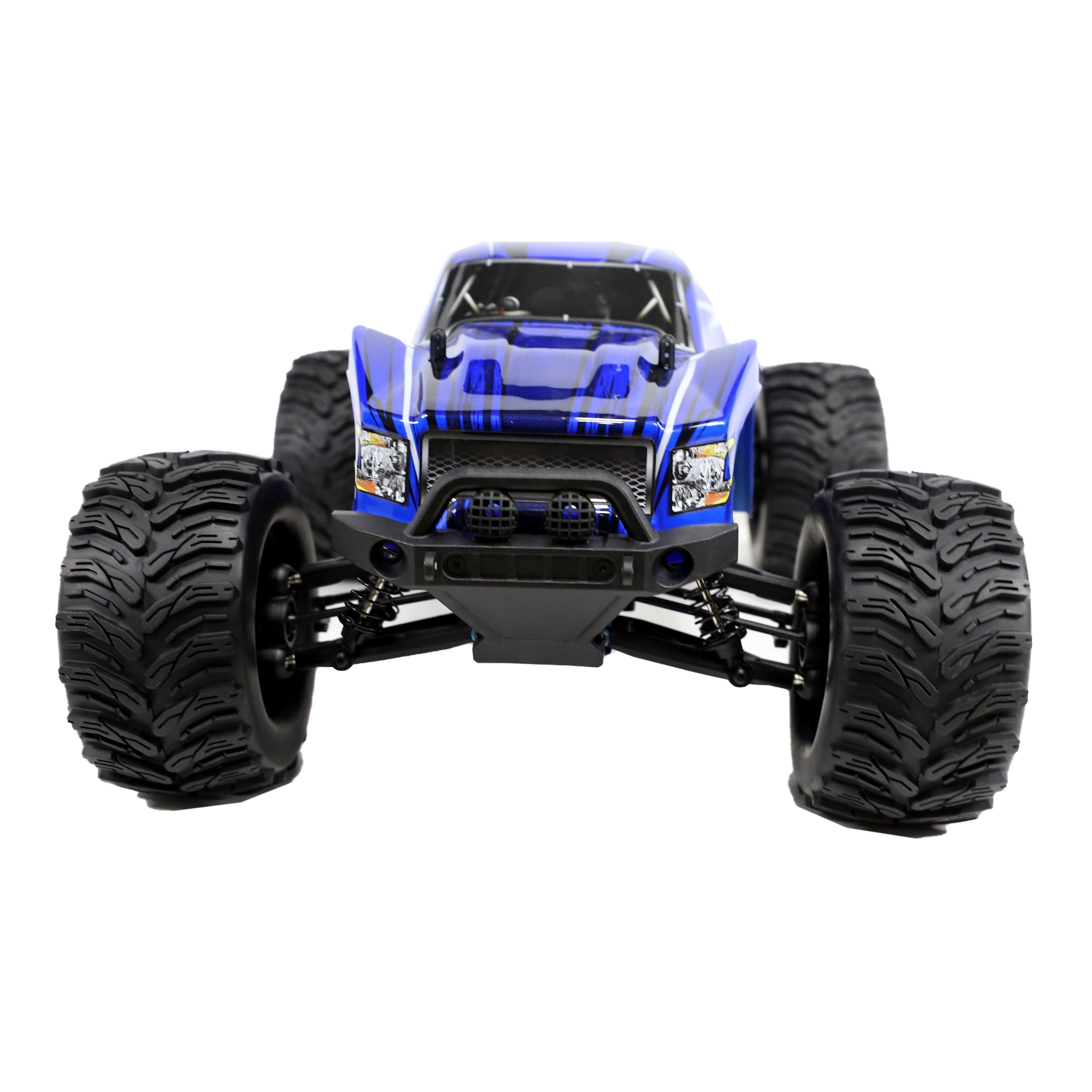 Aleko RCCAR09-UNB 1 by 10 Scale Brushless Pro Off-Road 4WD Electric Powered RC Monster Truck Blue