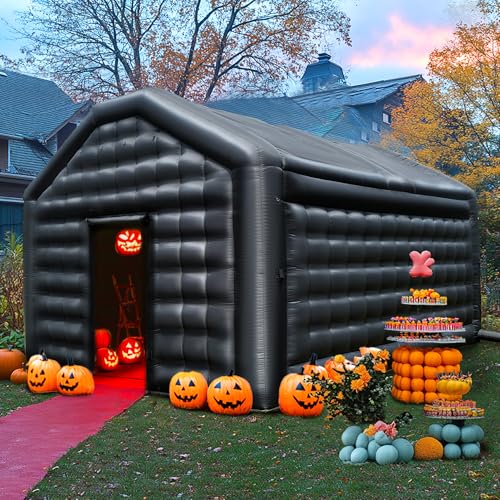 Small Black Inflatable Night Club 16.4x13x11.5Ft Disco Cube Gazebo Event House with Logo Area Portable Inflatable Party Tent for Birthday