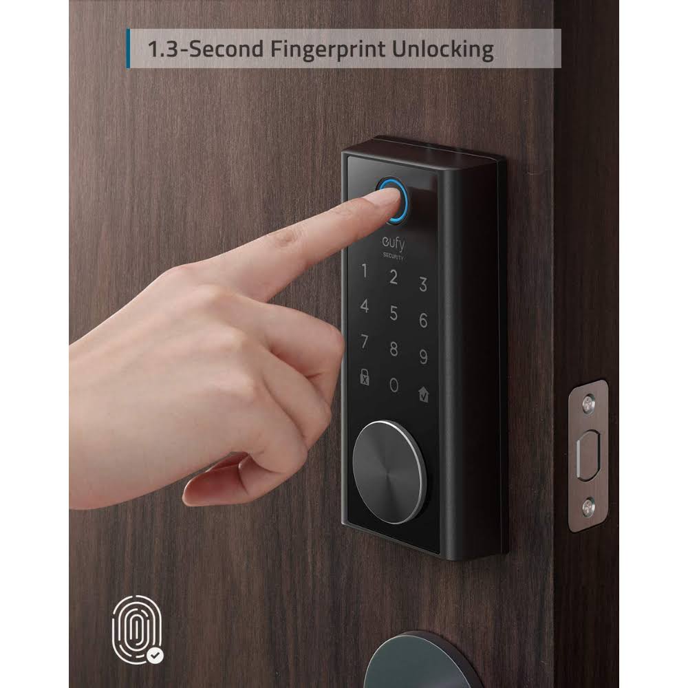 Eufy Security Smart Lock Touch, Fingerprint Scanner, Keyless Entry Door Lock, Bluetooth Electronic Deadbolt, Touchscreen Keypad,