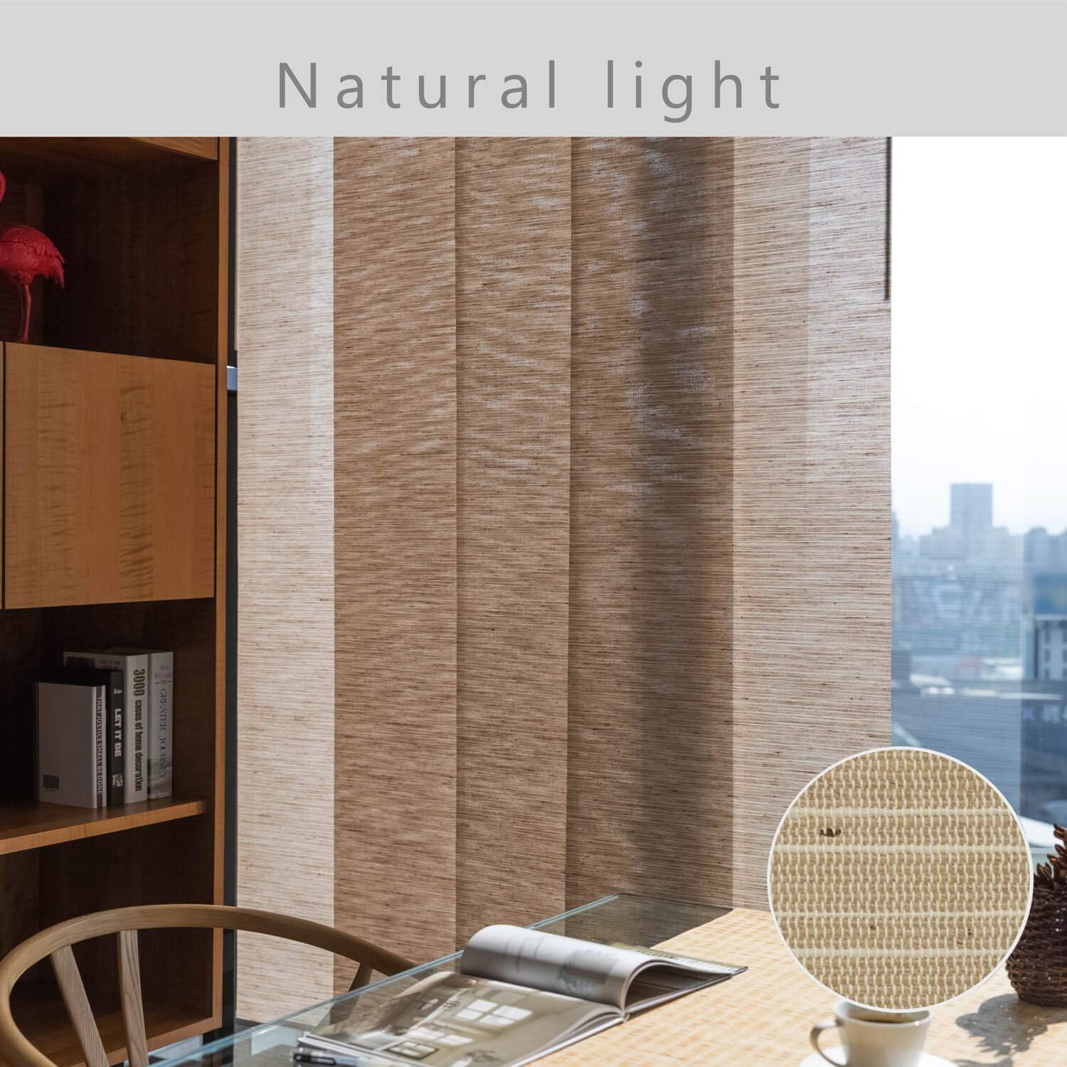 GoDear Design Adjustable Panel Track Sliding Glass Door Blinds 45.8"- 86" W x 96" H, Extendable Vertical Blinds for Patio Doors and Large Winodws