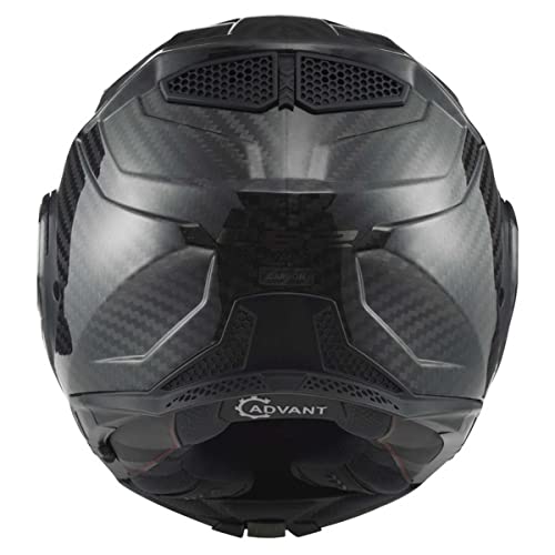 LS2 Helmets Advant X Carbon Fiber Modular Helmet with Integrated Cardo 4X Bluetooth (Matte Black - Small)