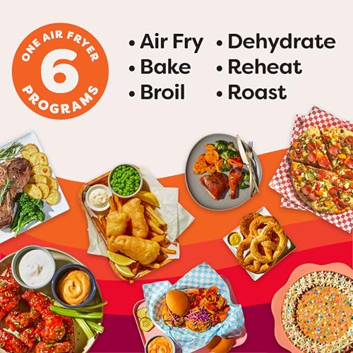 Instant Pot Vortex Plus 4QT Air Fryer, Custom Program Options, 6-in-1 Functions Crisps, Broils, Roasts, Dehydrates, Bakes, Reheats