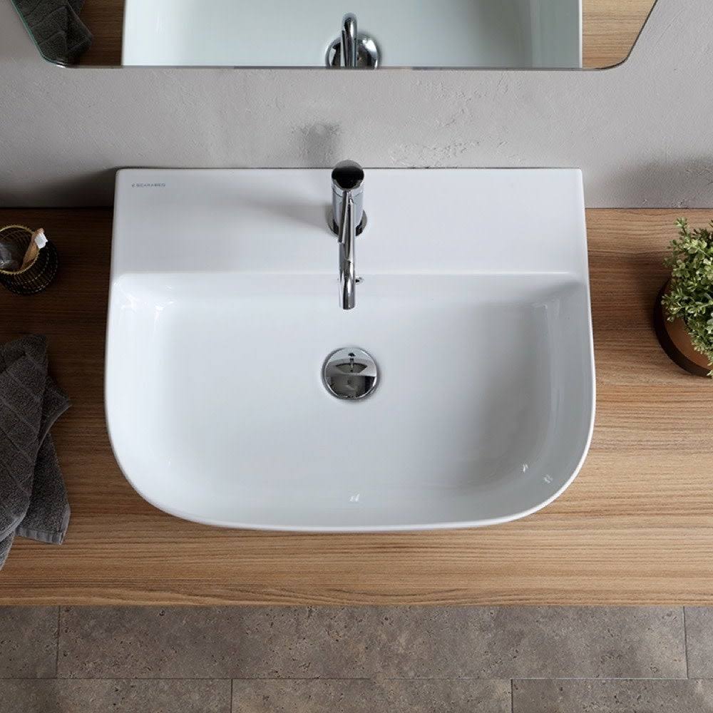 Scarabeo Glam 1811-Three Hole Bathroom Sink - White