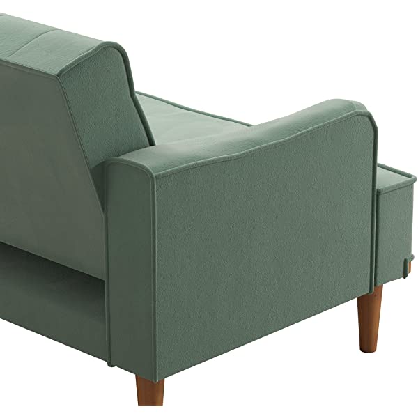 Mr. Kate Stella Vintage Convertible Sofa Bed Futon, Tan Linen