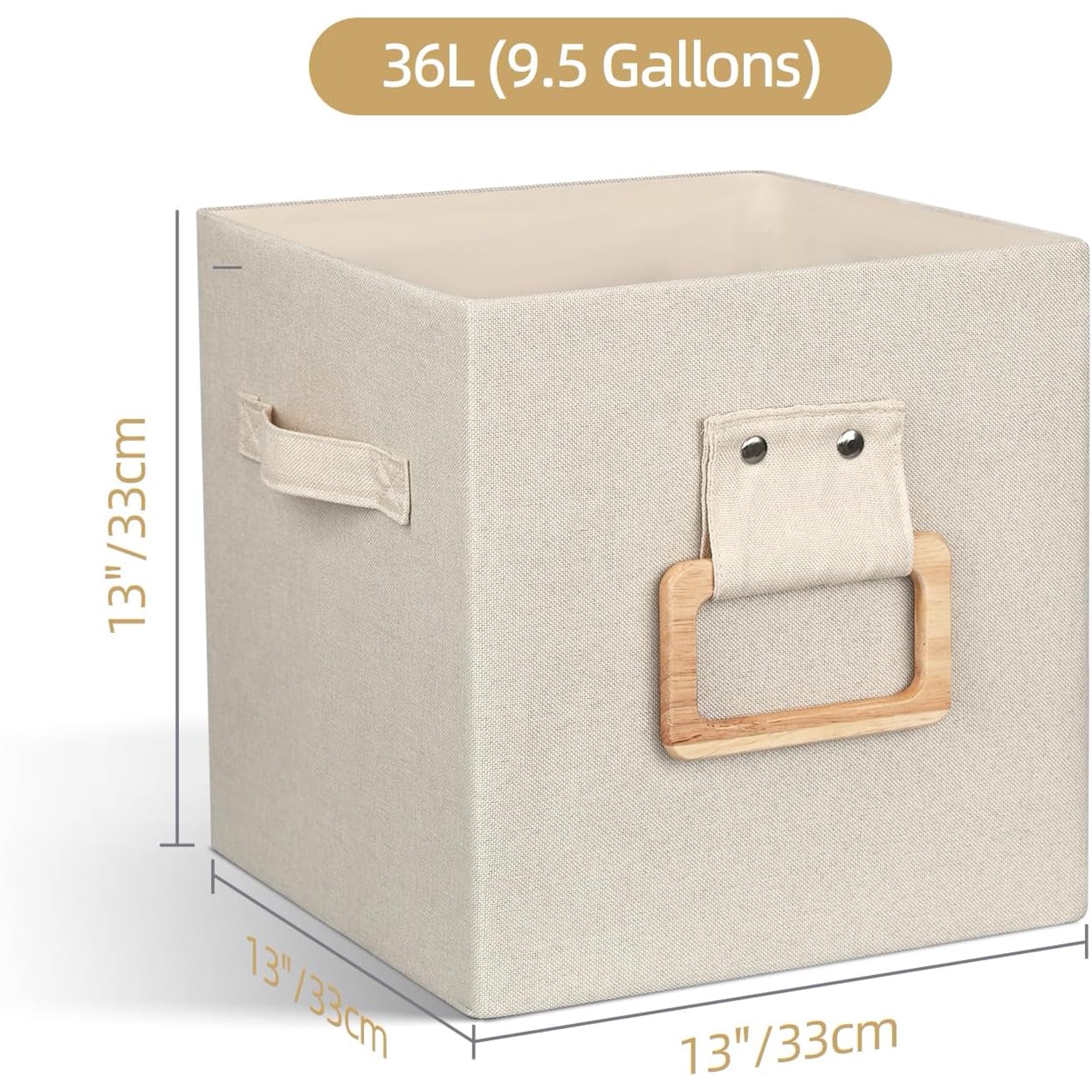 dxynlzq Collapsible Fabric Storage Cubes Organizer with Wood Handle  Cube Storage Bins Foldable Baskets for Organizing DXYPQZ Office Closet Clothes