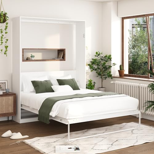 FAMAPY Twin Murphy Bed with Built-in Charging Station, Space-Saving Murphy Bed Chest Twin with Drawer, Foldable