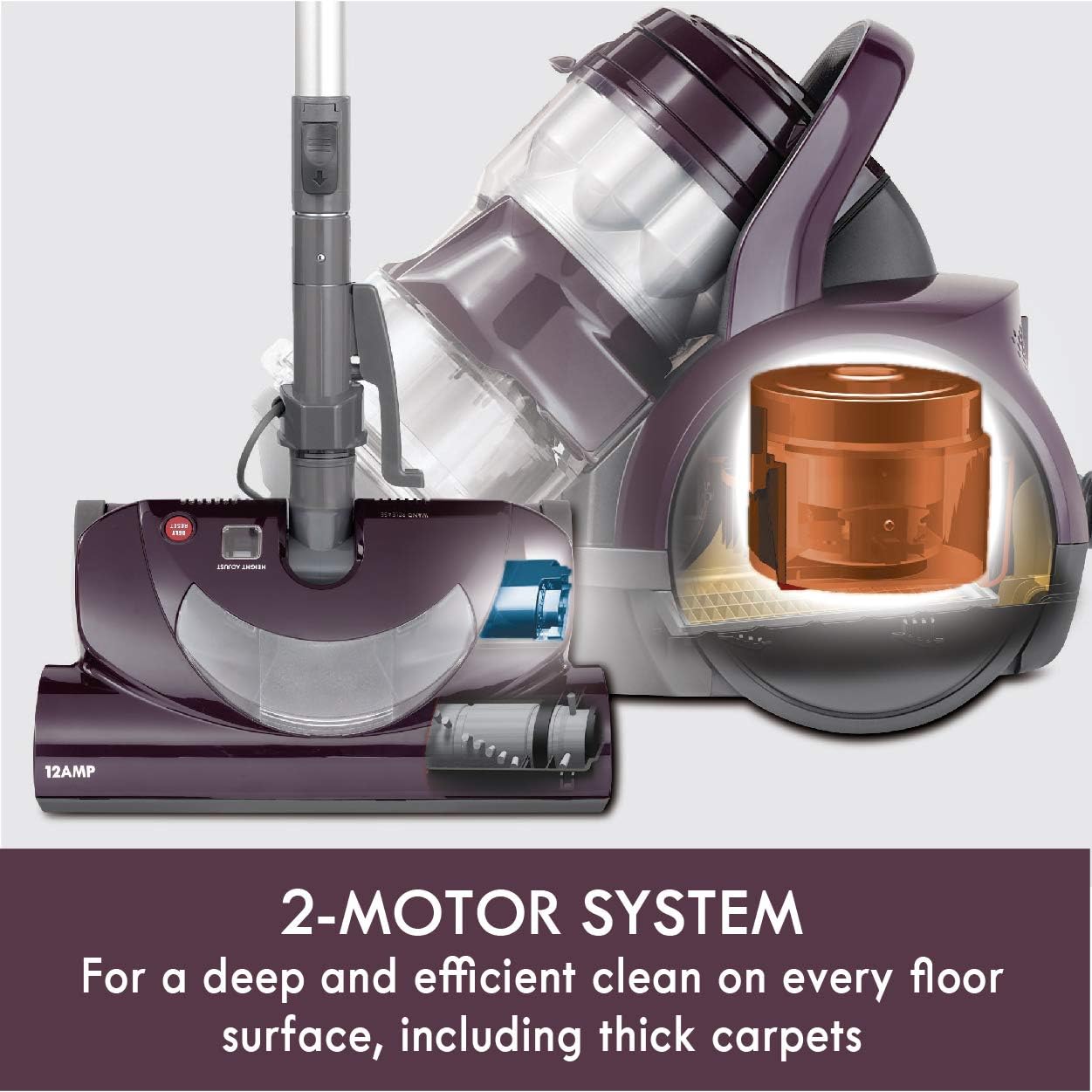 Kenmore Friendly Lightweight Bagless Compact Canister Vacuum with Pet Powermate, HEPA, Extended Telescoping Wand