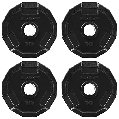 WF Athletic Supply 12-Sided Rubber Coated Grip Plate, 2-Inch Olympic Weight Plate for Weightlifting and Strength Training