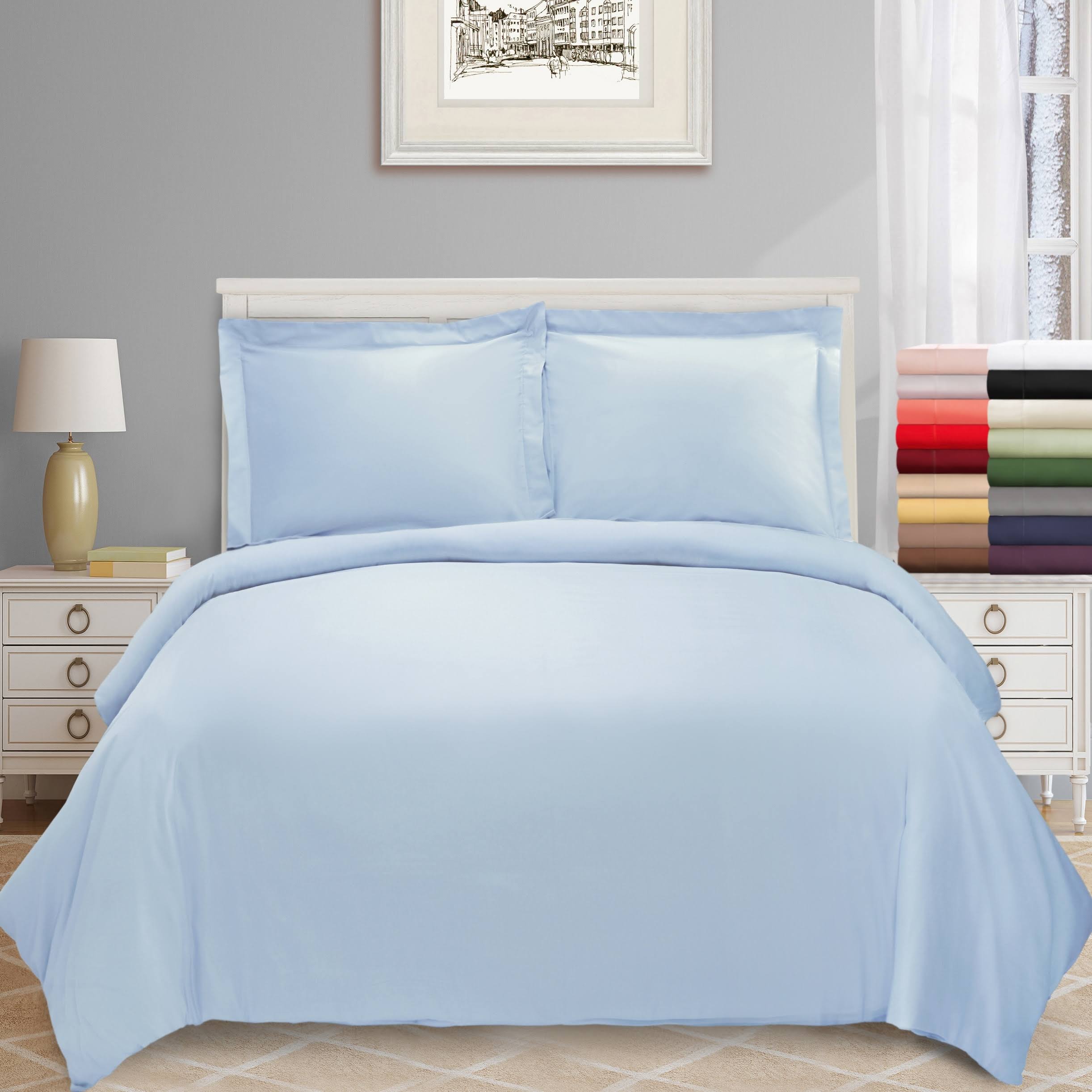 Superior 300 Thread Count Cotton Solid Duvet Cover Set Sage Other King/California King Green