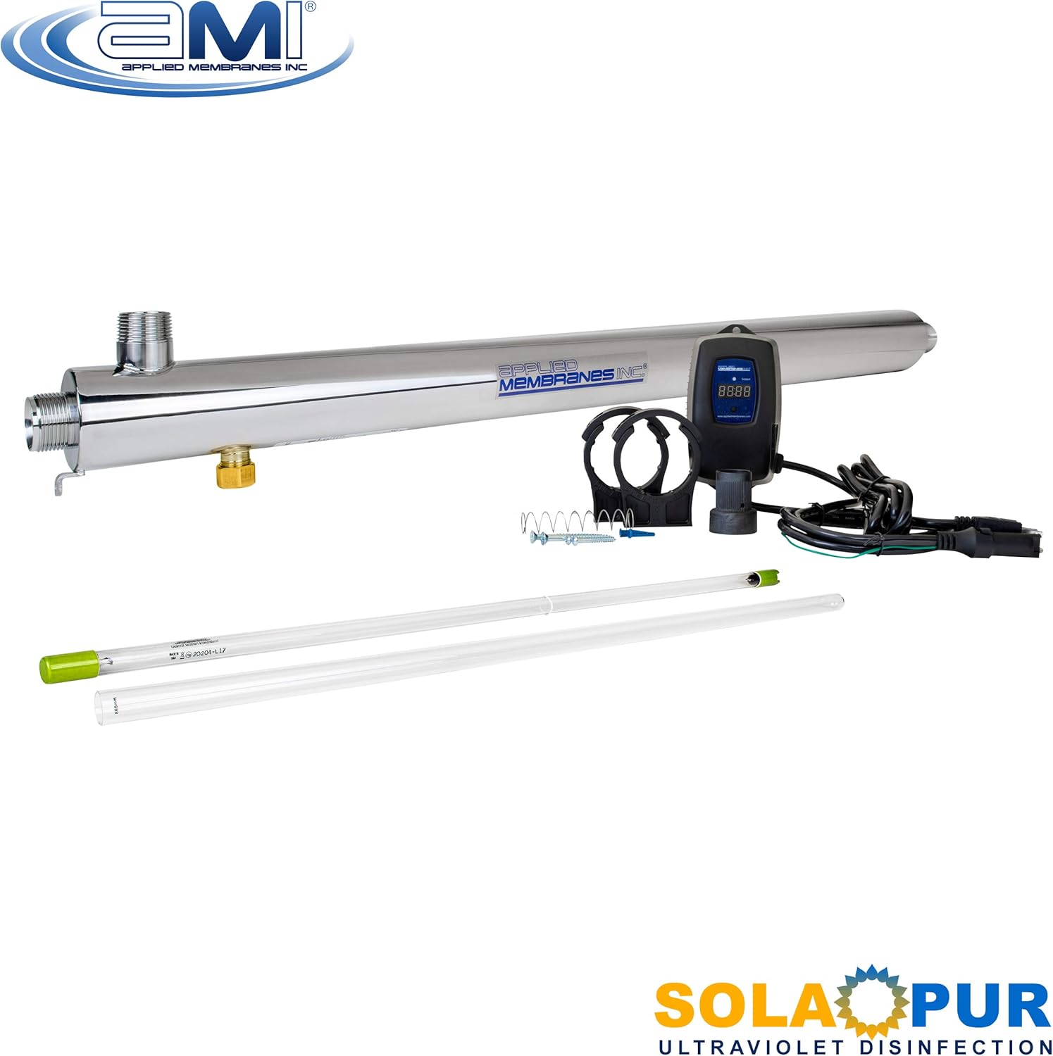 APPLIED MEMBRANES INC. Solapur Whole House Ultraviolet Water Purifier UV Sterilizer for Point of Entry Drinking Water Purification | 15 GPM | Helios