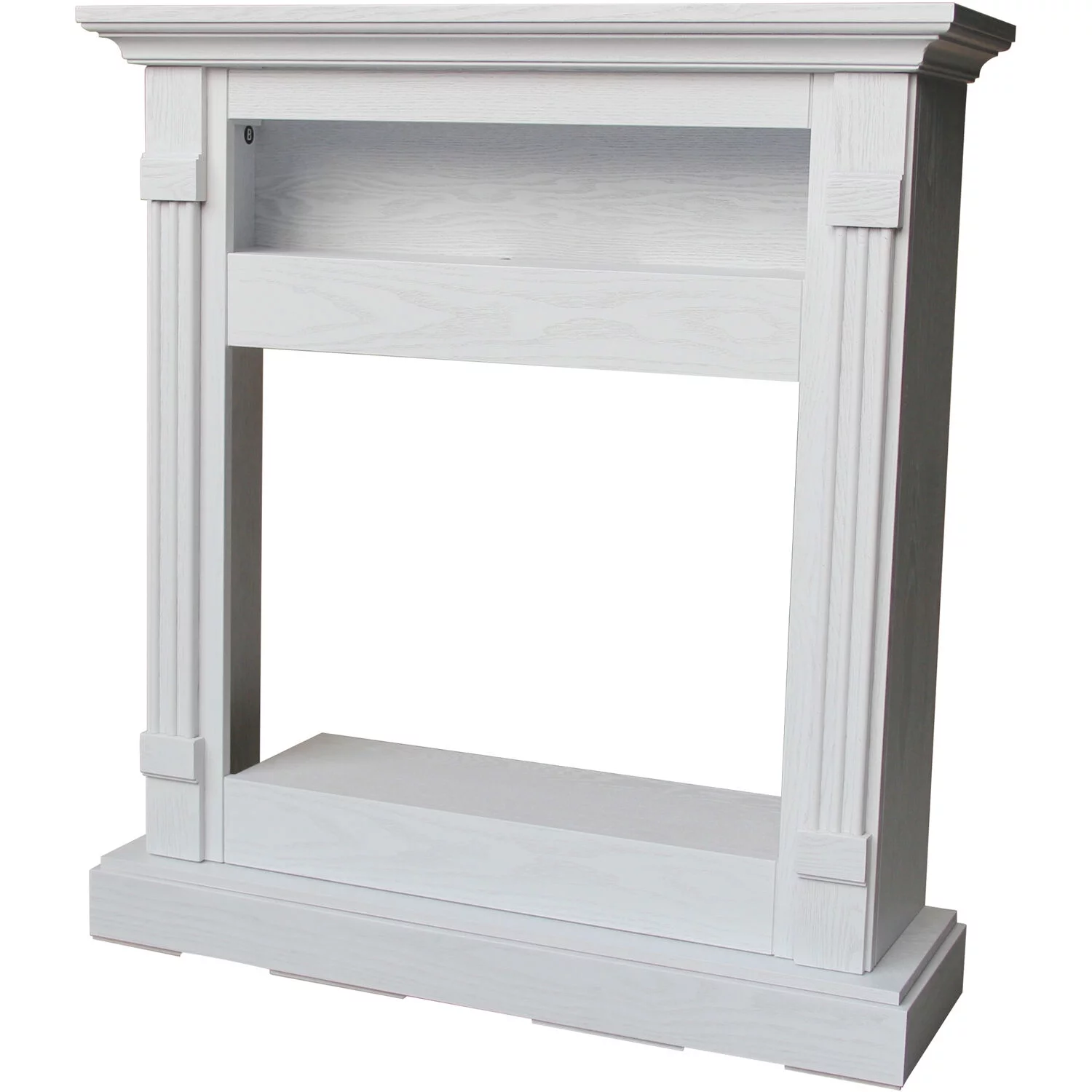 Cambridge Sienna 34" Freestanding White Mantel Electric Fireplace Heater with Realistic Flames & Log Insert | Fireplace Console Heater For Rooms up