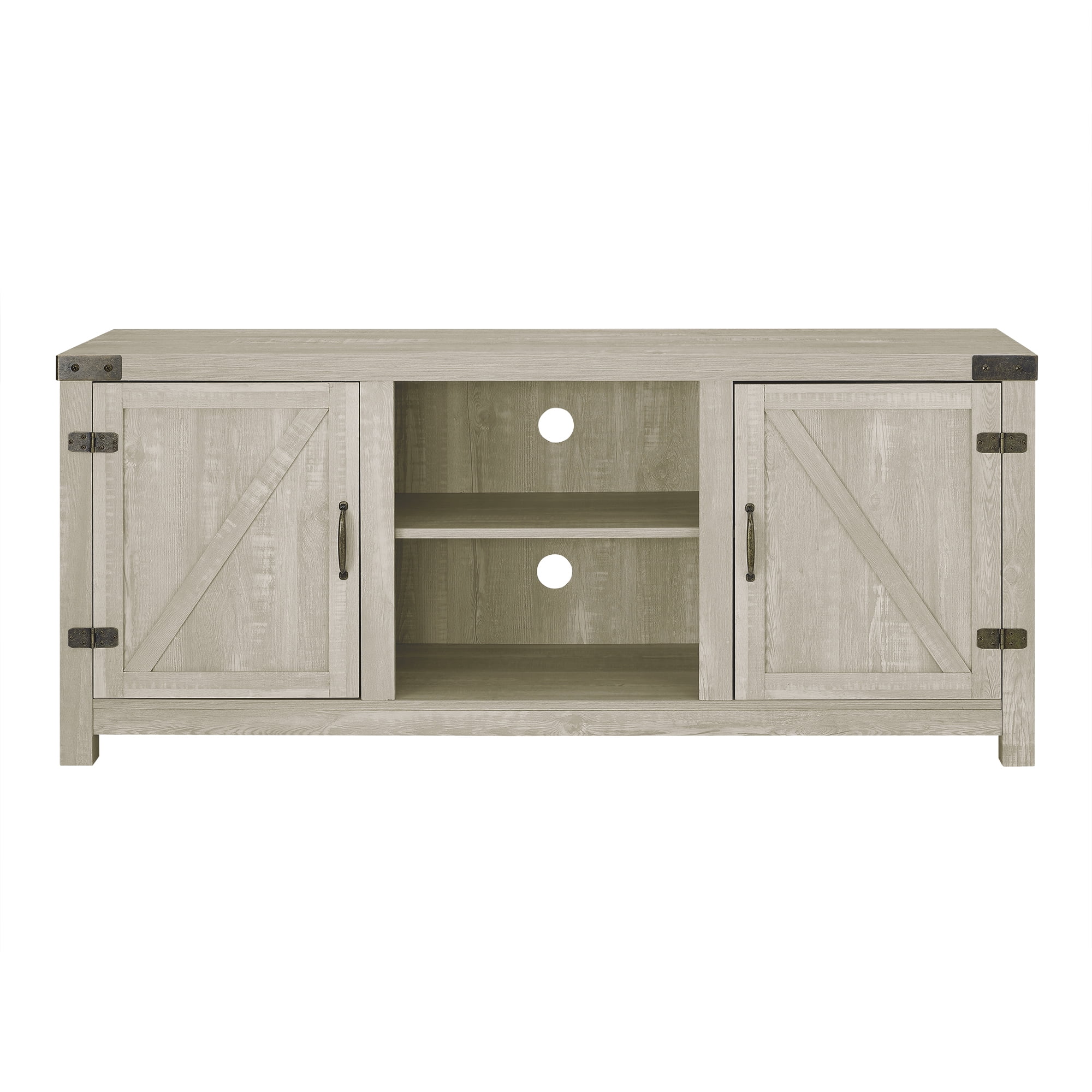 Walker Edison Modern Farmhouse Barn Door TV Stand for TVs up to 65, Grey Wash