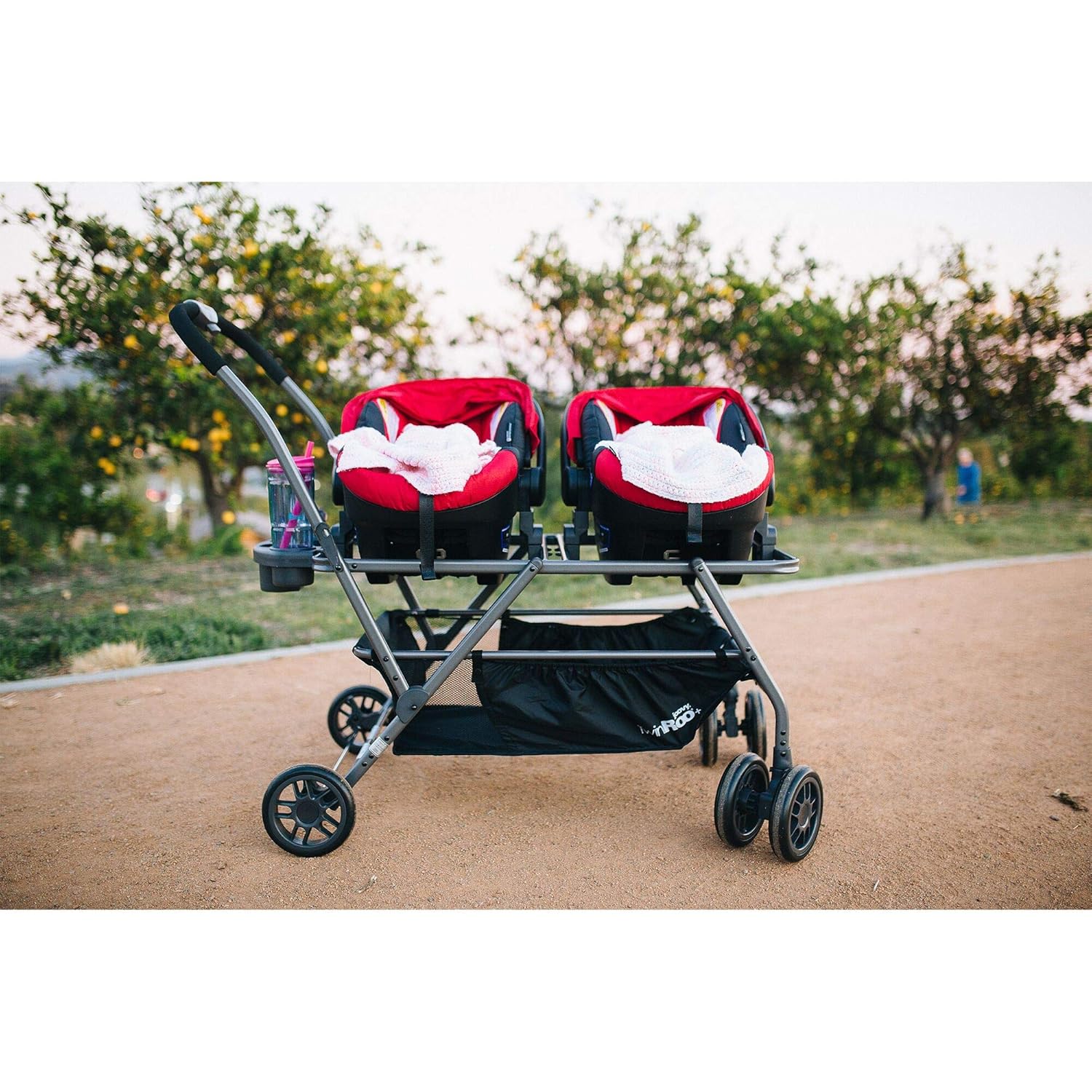Joovy Twin Roo Car Seat Stroller, Holds 2 Car Seats, Stroller Frame