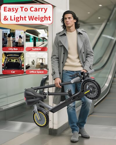 Electric Scooter with Seat, Adults Electric Scooter, Up to 16 Mph, 8.5'' Tire, 350W Motor, E-Scooter with Double Braking Systems for Adults and Teens