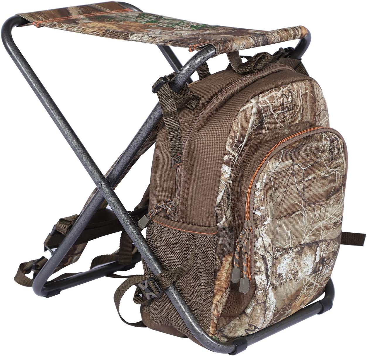 TIMBER RIDGE 3 in 1 Cooler Backpack Foldable Fishing Chair with Cooler Bag, Compact Lightweight and Portable for Outdoor, Camping, Hiking(CAMO)