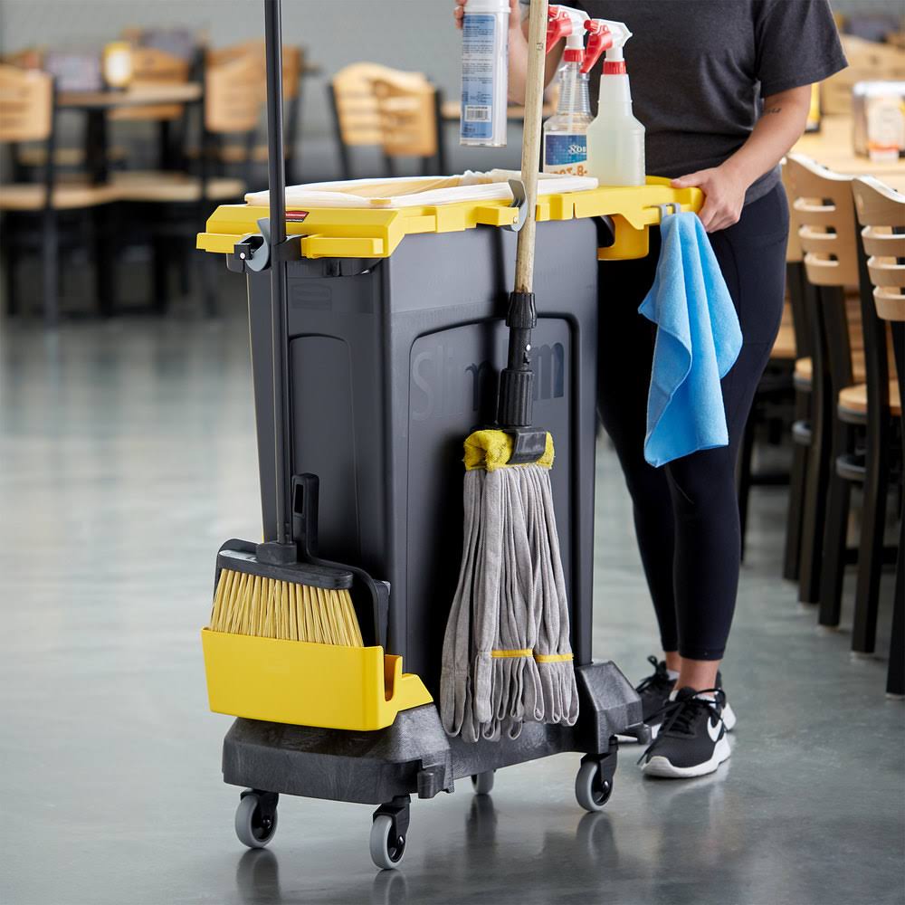 Rubbermaid Commercial Products Slim Jim Rim Caddy Kit - Cleaning tools cart - yellow