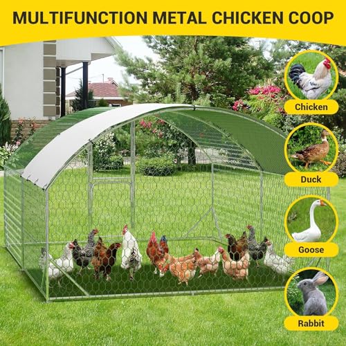 Large Metal Chicken Coop, Walk-in Poultry Cage