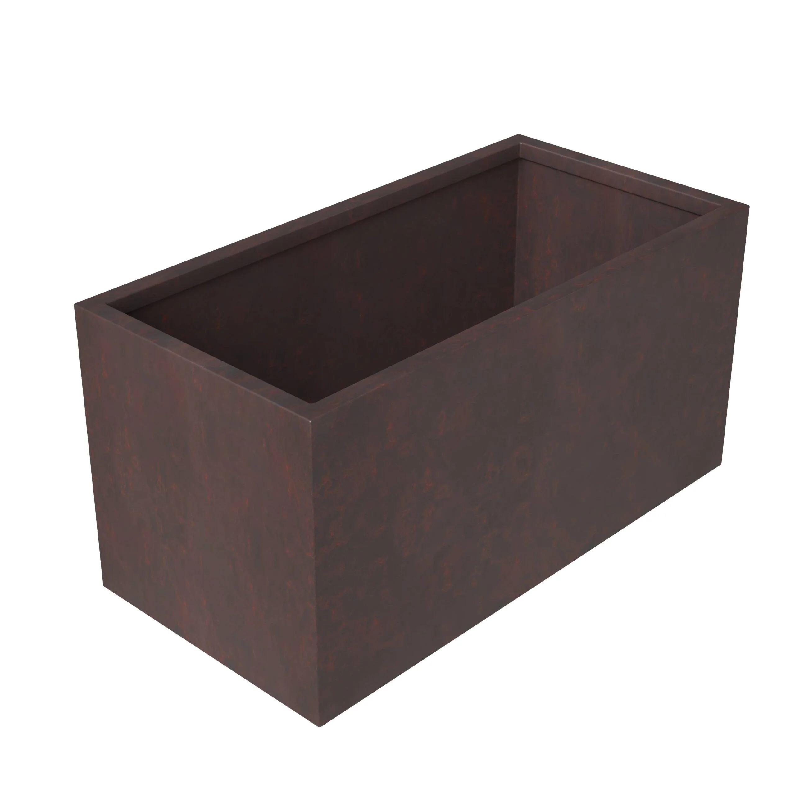LeisureMod Bloom Fiberstone and MGO Clay Planter, Mid-Century Modern Rectangular Planter for Indoor and Outdoor Use (Brown, 16")