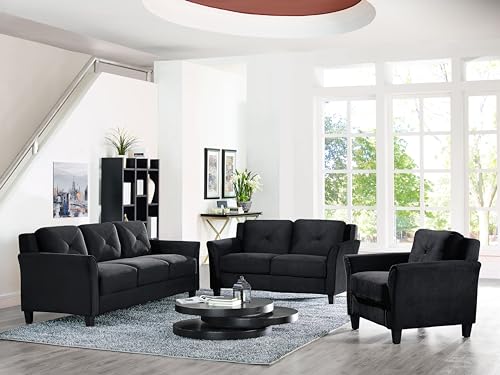 Lifestyle Solutions Harrington Loveseat, Black