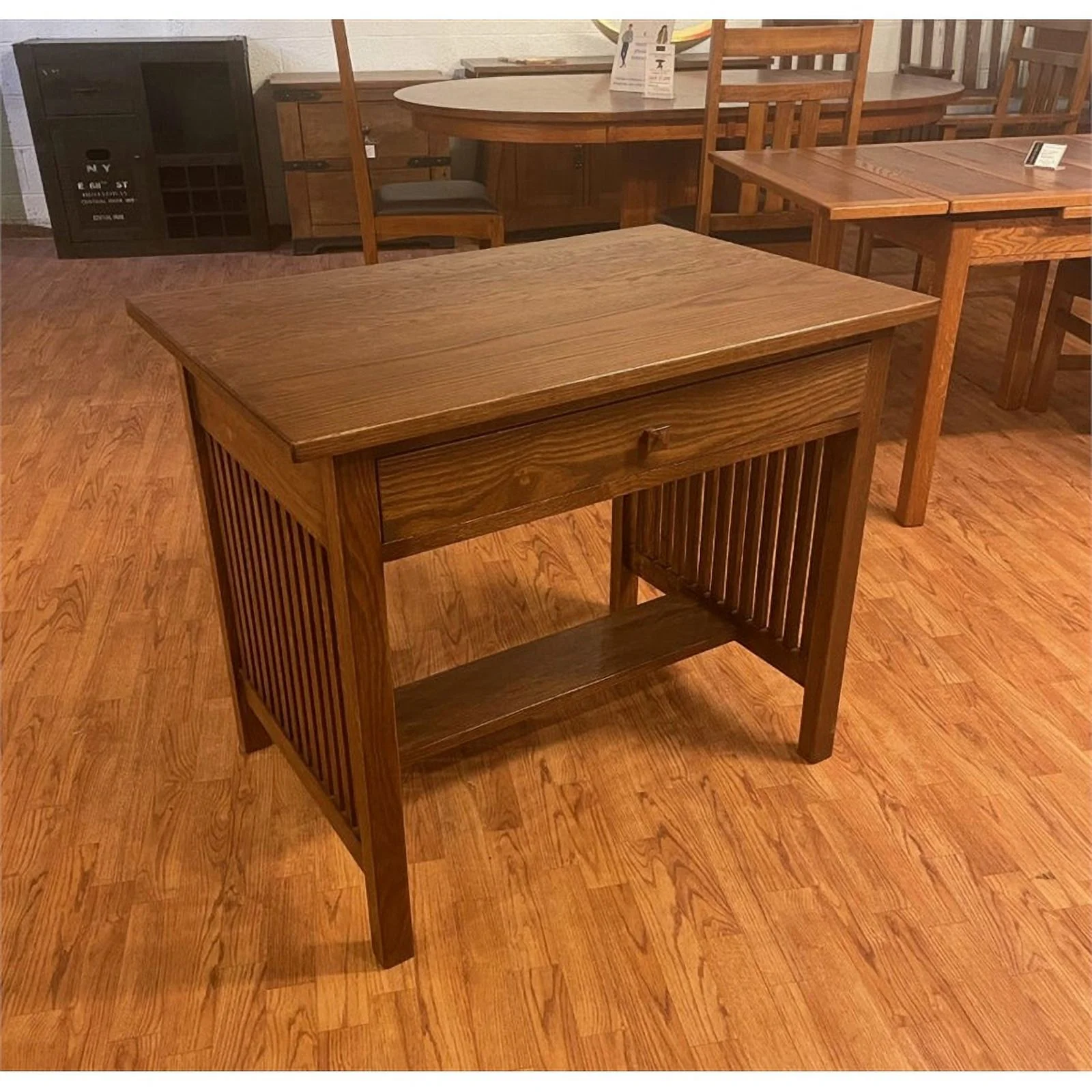Crafters and Weavers Arts and Crafts 36" Wood Writing Desk in Walnut