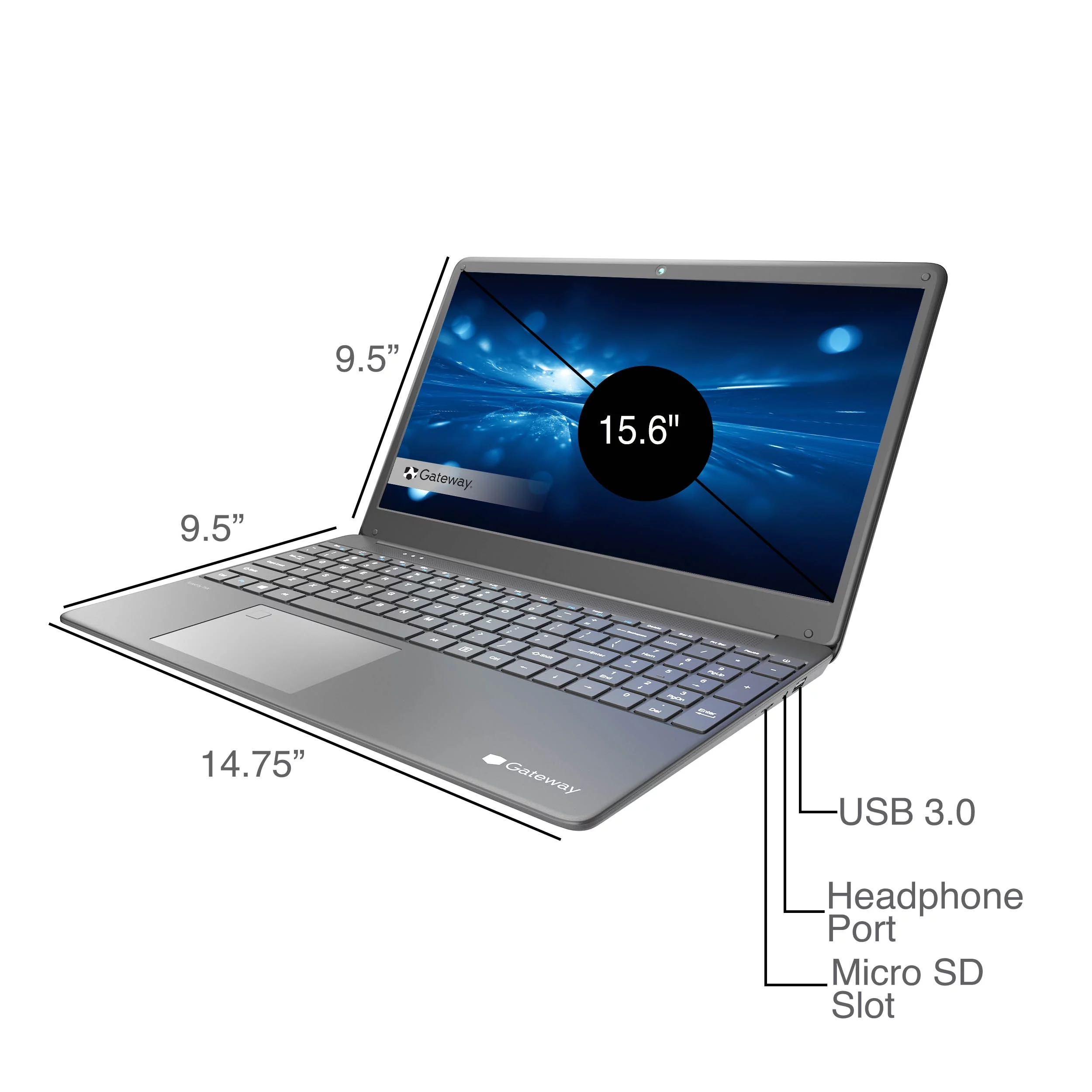 Gateway 15.6" Ultra Slim Notebook with Carrying Case & Wireless Mouse, FHD, Intel® Core™ i3-1115G4, Dual Core, 4GB Memory, 128GB SSD, Windows 11 S