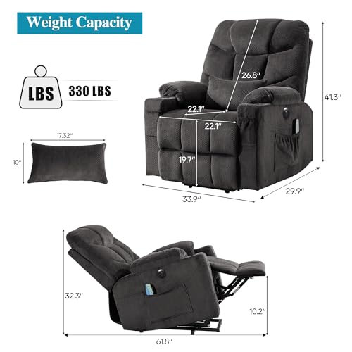 Power Lift Recliner Chair for Elderly,Lift Chair with Heat and Massage,Lift Chair Recliner with USB Port,Electric Lift Recliner Chair with Remote